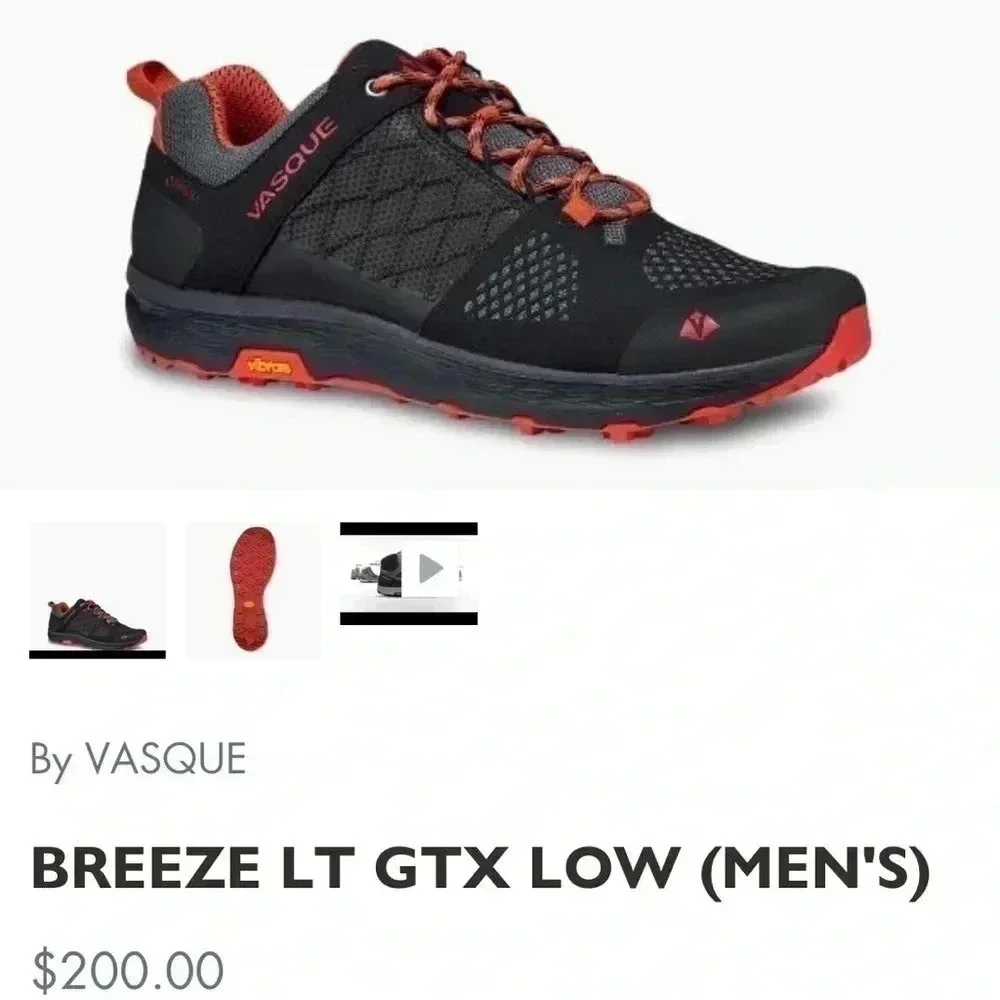 VASQUE BREEZE LT LOW GTX Men’s Waterproof  Hiking shoes New ! - Picture 10 of 10